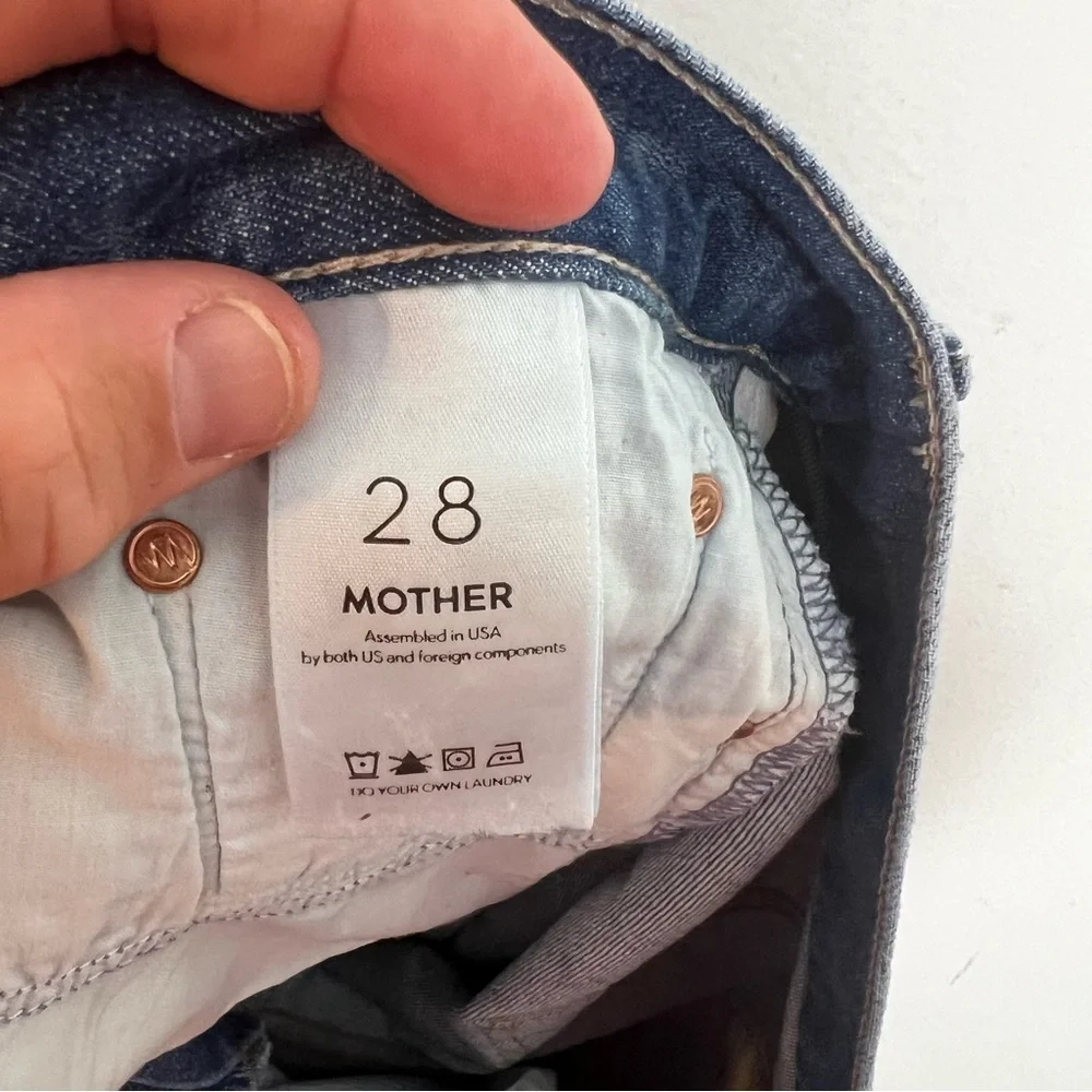 MOTHER- The Brother Getting Rowdy Blue Jeans Denim Stained Button Fly - Picture 8 of 8